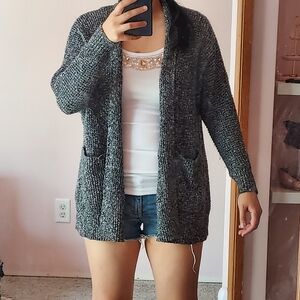 American Eagle bat sleeve melange marl cozy oversize waffle cardigan xxs